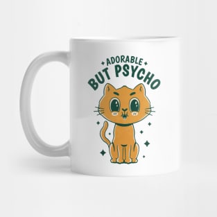 Cute psycho cat cartoon Mug